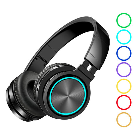 AIRAUX ER1 Bluetooth-compatible Wireless Headphones HiFi Stereo Music Headset RGB HD Call TF Card Earphone