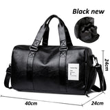 Black Men Travel Duffle Bags Waterproof PU Leather Handbags Shoulder Bag For Man Totes Large Capacity Hand Weekend Bag XA620ZC
