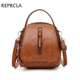 Vintage Soft Leather Shoulder Bags for Women Large Capacity Female Handbag Double Compartment Crossbody Bags Lady Small Tote