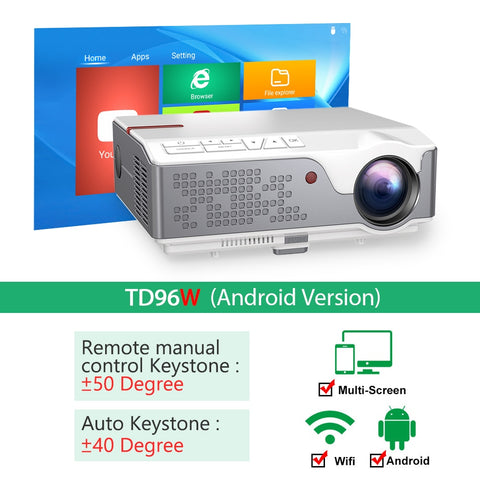 ThundeaL Full HD Native 1080P Projector TD96 TD96W Projetor LED Wireless WiFi Android Multi-Screen Beamer 3D Video HD Proyector
