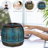 Metal Aromatherapy Essential Oil Diffuser,Humidifier,Ultrasonic,Cool Mist,Time Setting,Color Light Changing,Waterless Off 500ml