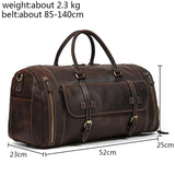 Vintage Crazy Horse leather Travel Bag With Shoe Pocket 20 inch big capacity Real Leather Weekend luuage Bag large Messenger Bag