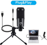 Professional Studio Microphone Usb Wired Condenser Karaoke Mic Computer Microphones Shock Mount+Cable for Pc Notebook