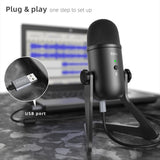 FIFINE USB Microphone for Recording/Streaming/Gaming,professional microphone for PC,Mic Headphone Output&amp;Volume Control-K678