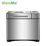 Biolomix Stainless Steel 1KG 19-in-1 Automatic Bread Maker 650W Programmable Bread Machine with 3 Loaf Sizes Fruit Nut Dispenser