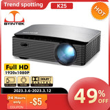 BYINTEK K25 Full HD 4K 1920x1080P LCD Smart Android 9.0 Wifi LED Video Home Theater Cinema 1080P Projector for Smartphone