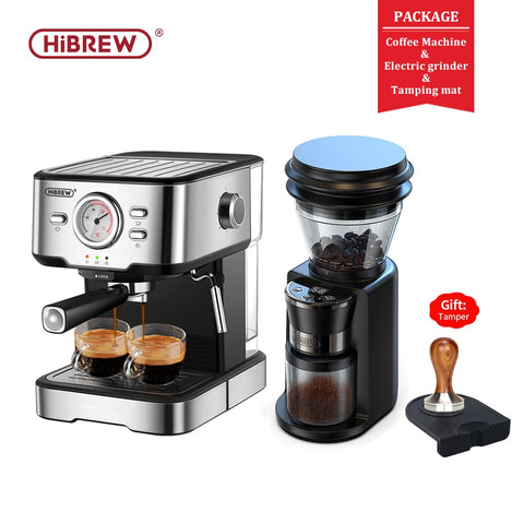 HiBREW Coffee Machine Cafetera 20 Bar Espresso inox Semi Automatic Expresso Cappuccino Hot Water Steam Temperature Display H5