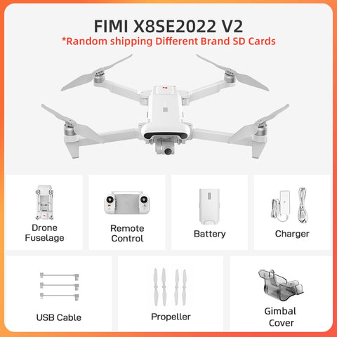 FIMI X8SE 2022 V2 Camera Drone 4K professional Quadcopter camera RC Helicopter 10KM FPV 3-axis Gimbal 4K Camera GPS RC Drone New