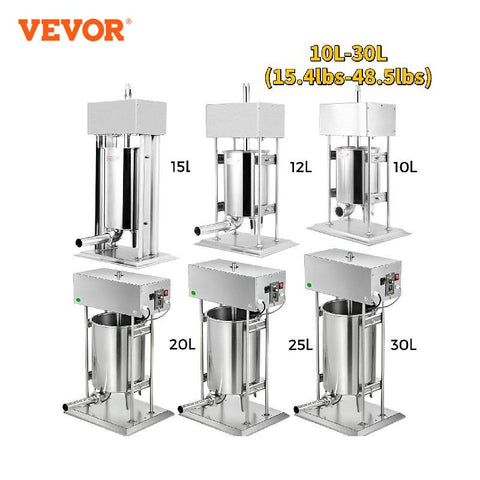 VEVOR 10-30L Vertical Sausage Stuffer Automatic Filling Machine Food Processors Kitchen Accessories Home Appliance for Hot Dog