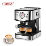 HiBREW Coffee Machine Cafetera 20 Bar Espresso inox Semi Automatic Expresso Cappuccino Hot Water Steam Temperature Display H5