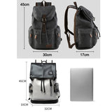 Men Canvas Bucket Backpack Students School Bag Casual Luggage Laptop bags Travel Large Capacity Rucksack USB Mochila XA91WC