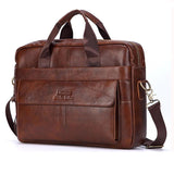 Men Genuine Leather Handbags Casual Leather Laptop Bags Male Business Travel Messenger Bags Men&#39;s Crossbody Shoulder Bag
