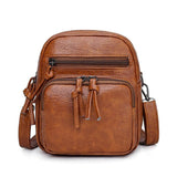 Vintage Soft Leather Shoulder Bags for Women Large Capacity Female Handbag Double Compartment Crossbody Bags Lady Small Tote