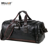 Men Quality Leather Travel Bags Carry on Luggage Bag Men Duffel Bags Handbag Casual Traveling Tote Large Weekend Bag Hot XA631ZC